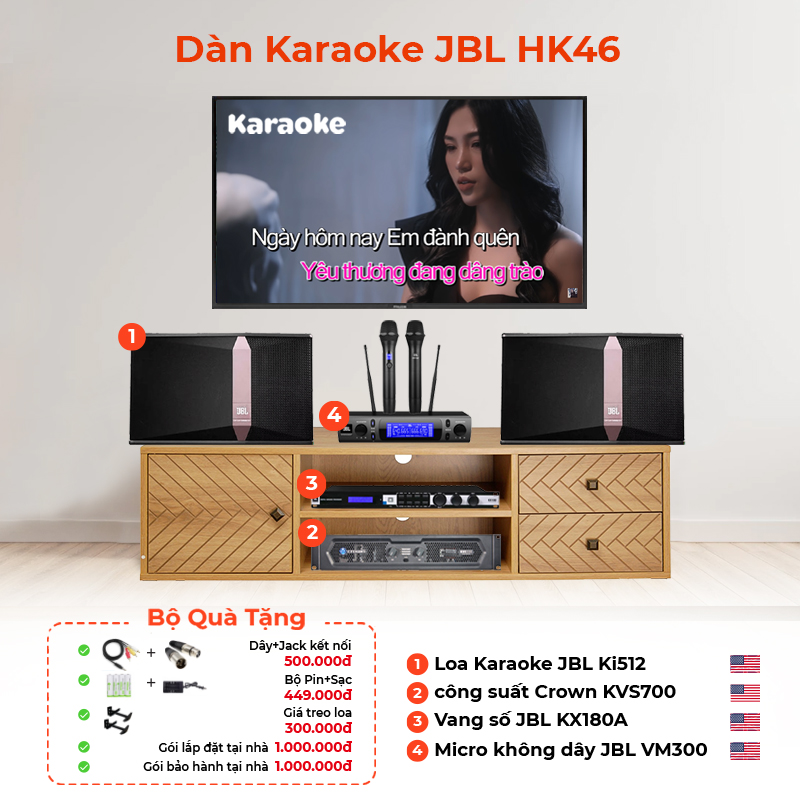 Dàn Karaoke JBL HK46(JBL Ki512, JBL KX180A, KVS700, JBL VM300 )-2